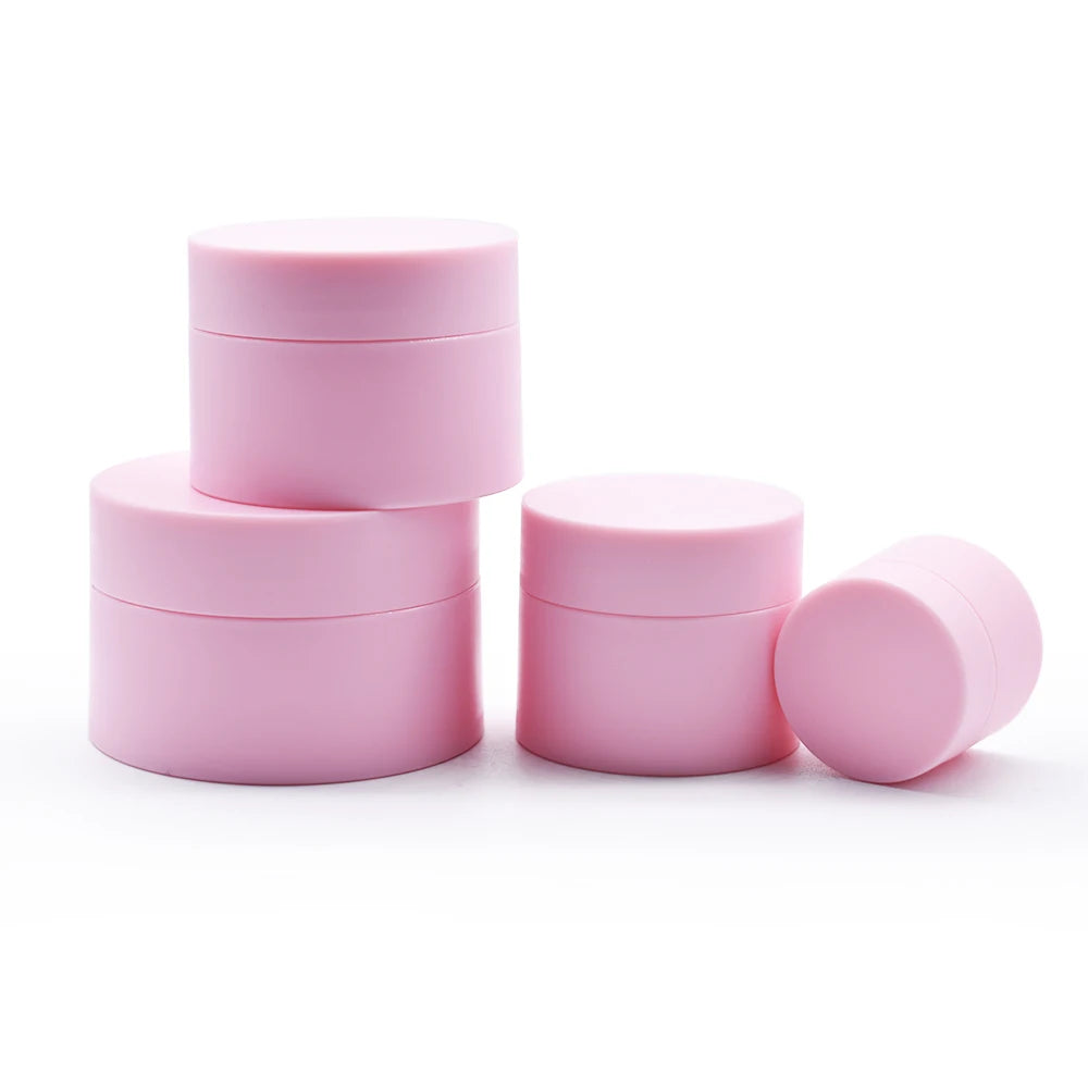 Cosmetic Containers Double Wall Hot Sale 3g pp Frosted Pink Plastic Jar or Eye Face Cream