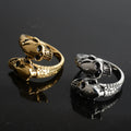 Fashion Hot Sale Double Skull Exaggerated Open Punk Ring Stainless Steel Couple Skull Ring for Men Women