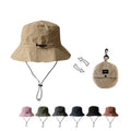 Fast Dry Hiking Bucket Hat Custom Drawstring Adjustable Fisherman Hat Unisex Folding Wide Brim Hat for Outdoor Hiking & Fishing