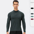Men Long Sleeve Half Zip Hoodies Outdoor Slim Breathable Sweat-Wicking Hoodies Running Workout Hoodies