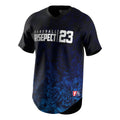 Custom Logo Sublimation Short Sleeve Hip-Hop Baseball Uniforms Complete Jersey Shirt Blue Sports Baseball Shirts for Mens