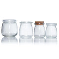 Hot Sell Large Size Borosilicate Kitchen Pudding Milk Bottle Jar Storage Glass Jar Screw Cap Custom Color Wood Scoop Tray