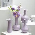 Simple Creative Purple Ceramic Tabletop Vase for Home High-End Living Room Flower Arrangement Decoration Hydroponic Fresh
