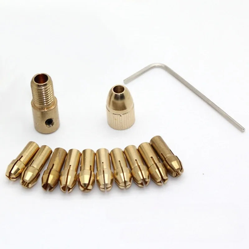 Miniature Copper 0.5-3mm Small Electric Drill Bit Collet Micro Twist Drill Chuck Set Clamp Electric Drill Accessory