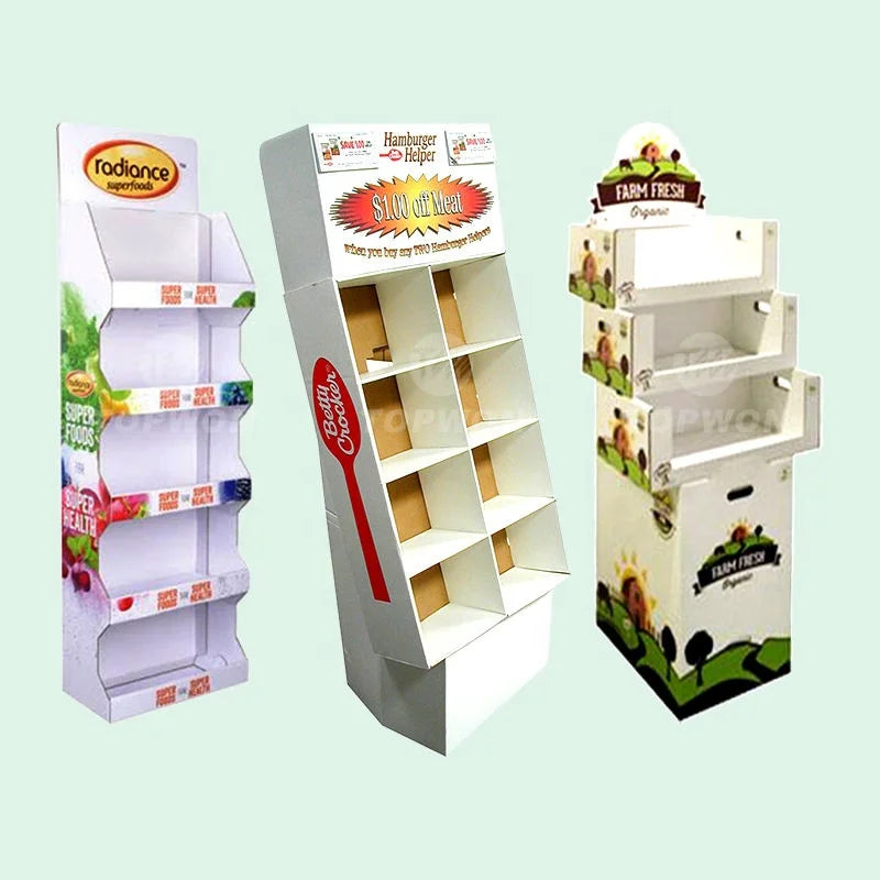 Custom Supermarket Retail Grocery Shop Display Shelf Cardboard Display Rack Dry Fruit Vegetable Cardboard Display Stand