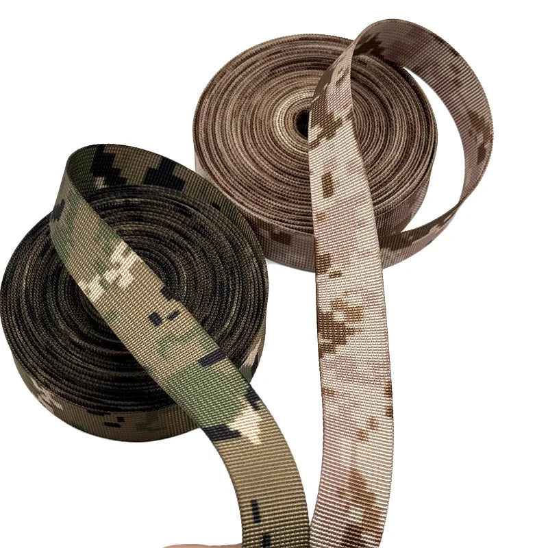 Factory Custom MARPAT Woodland Mtp Camo Printed Nylon Straps Desert Camouflage Webbing for Belt Backpack