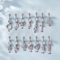 HENGSEN 1.6X10mm Stainless Steel Jewelry Rod Navel Rings Belly Piercing Jewelry Fashion Cz Dangling Belly Button Rings for Women