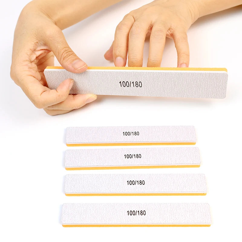 Double Sided Sandpaper Rectangle Nail File Orange 100/180 Grit Nail File Custom Logo