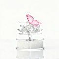 Laser Engraved Love Crystal Spinning Butterfly Lotus Model Car Ornaments Silent Rotating Dashboard Decor Non-Slip Base Premium MegaBDM