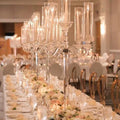 5 Arm Crystal Table Chandelier Glass Cylinder Centerpieces Crystal Wedding Candelabra MH-TZ059