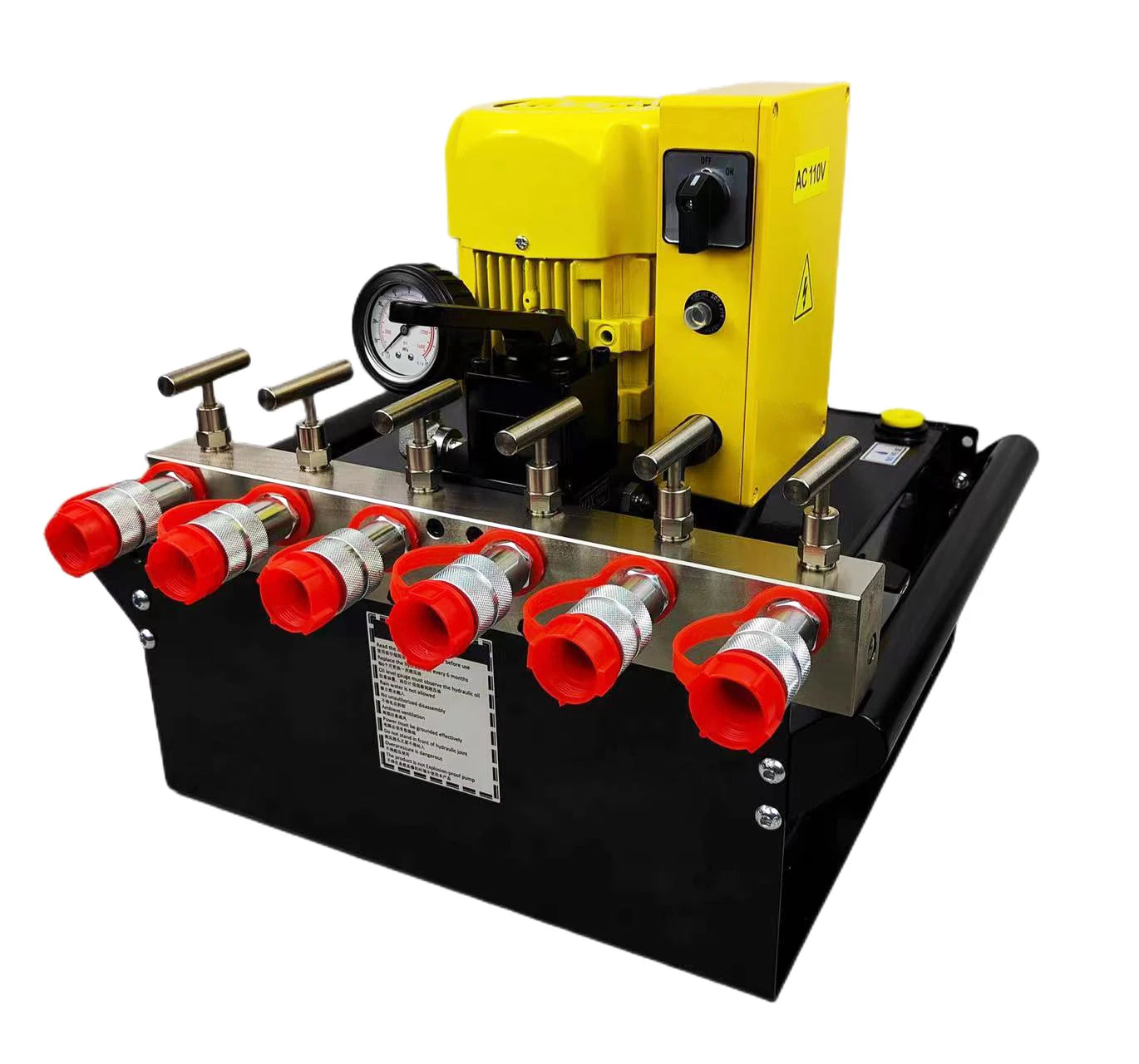 700 Bar Six Oil Circuit Single Acting Electric Hydraulic Pump Power Pack for 6 Jacks Work Together