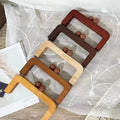 Factory Outlet High Quality 20cm Vintage Carve Patterns Wooden Handbag Handle Clutch Box Purse Framebag Accessorybag Handle