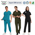 Fashionable Male/Female Nurse Uniforms Stretch Scrub Uniform Nursing Sets Jogger Scrubs Uniforms Sets Custom Wholesale