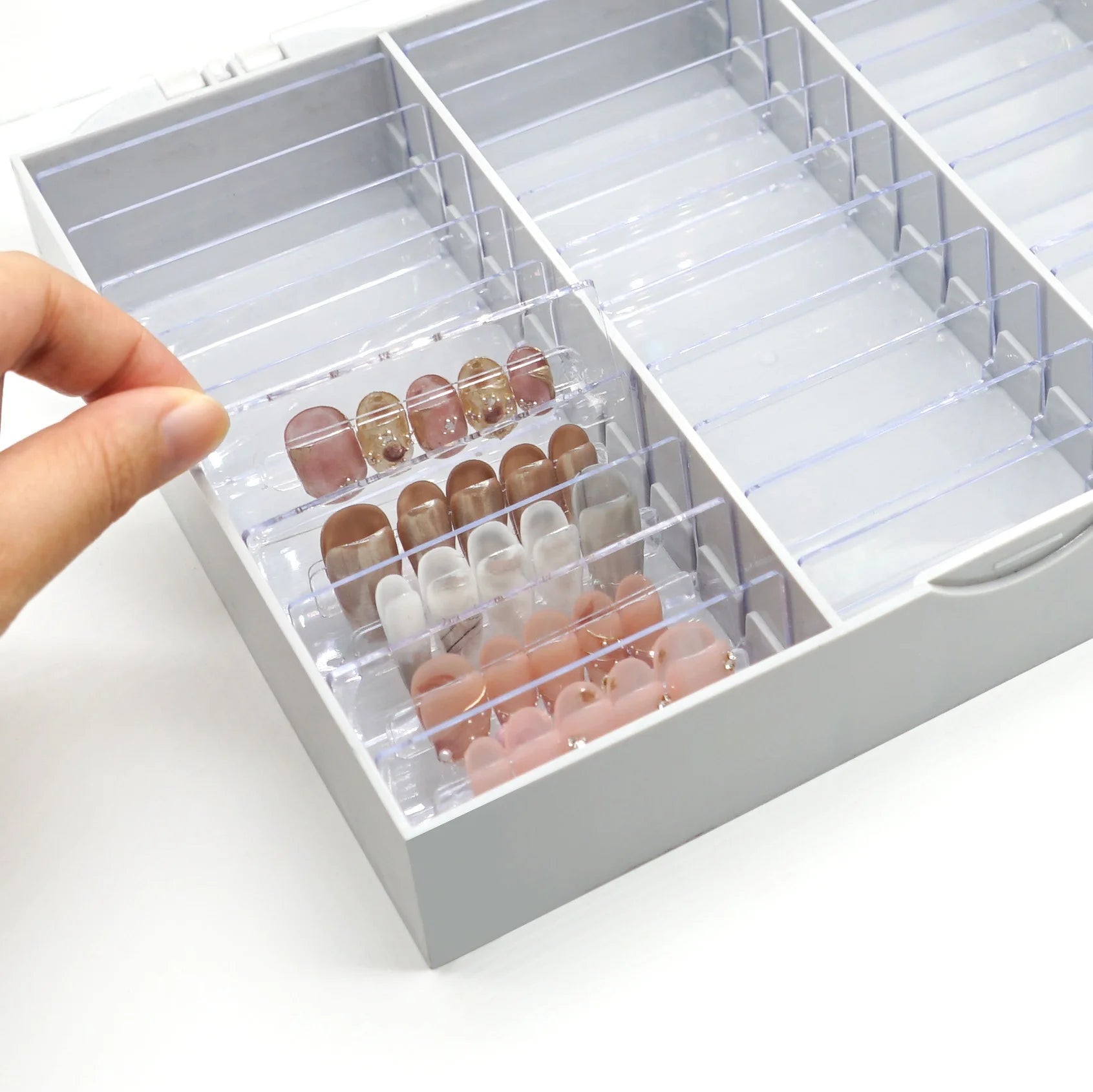 Professional Handmade Transparent Acrylic Nail Storage Box Display Board Plastic Material for Nail Art and Other Nail Supplies