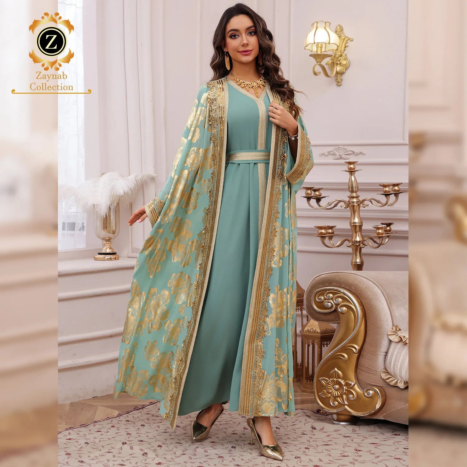 Zaynab Jalabiya Dress Nida Abaya Fabrics Ramadan New Model Dubai Muslim Women Open Abaya Women Muslim Dress