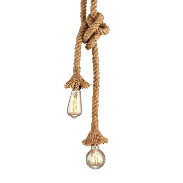 Hanging Lamp Pendant Light Hemp Rope Vintage Lamp for Home Restaurant Cafe Bar