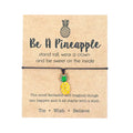 Be a Pineapple Stand Tall Wear a Crown and Be Sweet on the Inside Wish Card Bracelet Pineapple Charm Macrame Rope Cord Bracelet
