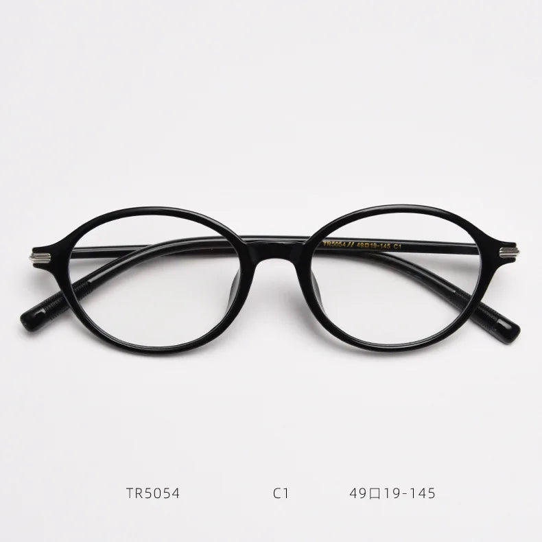 2026 TR90 Flexible Oval Frame Plano Eyeglasses Retro Korean Style for Women Small Face Sweet Fashion Anti Blue Light