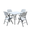 Moon Plastic Lightweight Portable Folding Modern Outdoor Table Chair Set Simple Fashion Dining Desk for Camping or Office Use