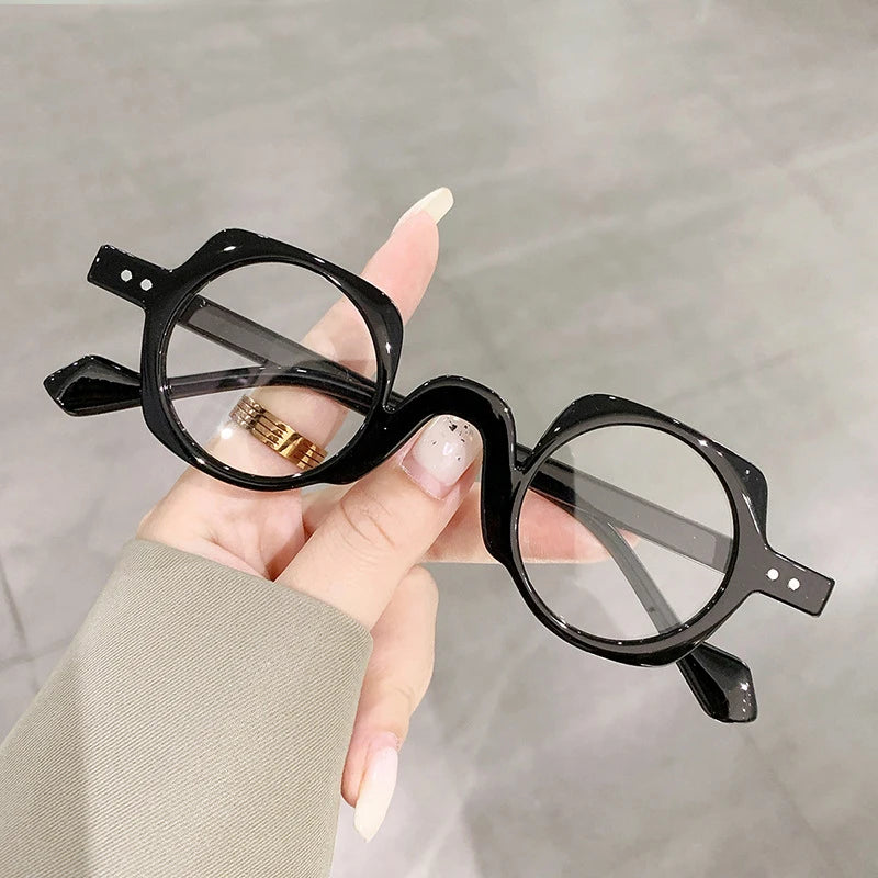 STORY PSTY4110D Italian Design Vintage Eyeglasses Round Frame Optical Glasses Retro Millet Nails Anti Blue Light Glasses