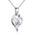 Isunni S925 Sterling Silver Necklace Rhodium Plated Zircon Trendy Style for Grandma Nana Mom Mother's Day Wedding Party Gift