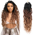 Gypsy Locs Crochet Braid Hair 18 Inch Gypsy Wavy Synthetic Braiding Goddess Faux Locs Hair Synthetic Gypsy Locs 18 Inch