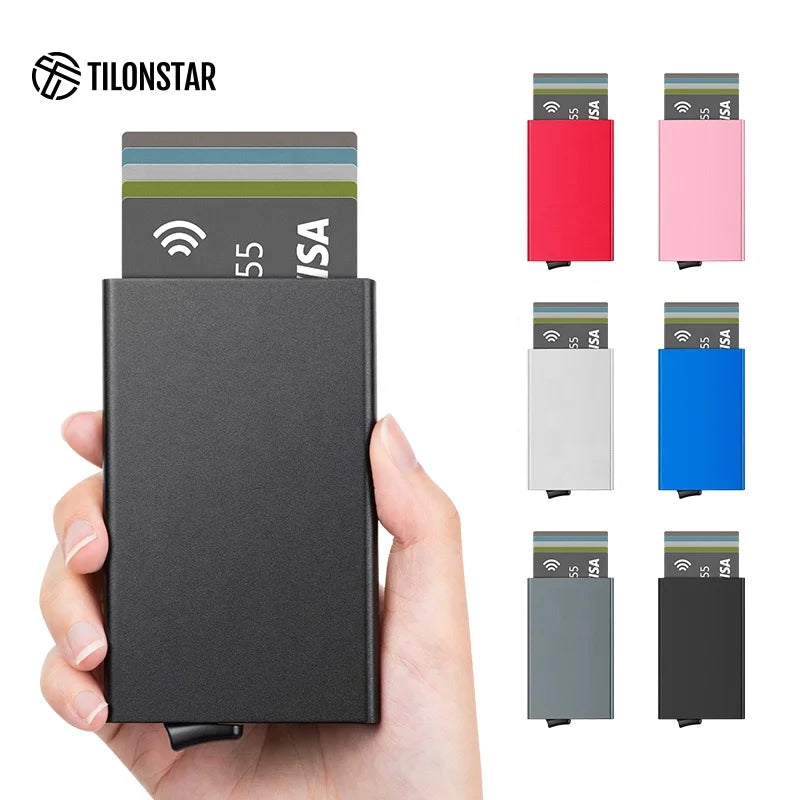 TILONSTAR TVC100 Slim Aluminum Wallets OEM Pop-up Cardholder Credit Card Holder with RFID Technology