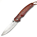 Best Selling Gift for Man Promotion Handmade Damascus Pocket Knife Wood Handle with Clip Portable Fishing Hiking Folding Knives