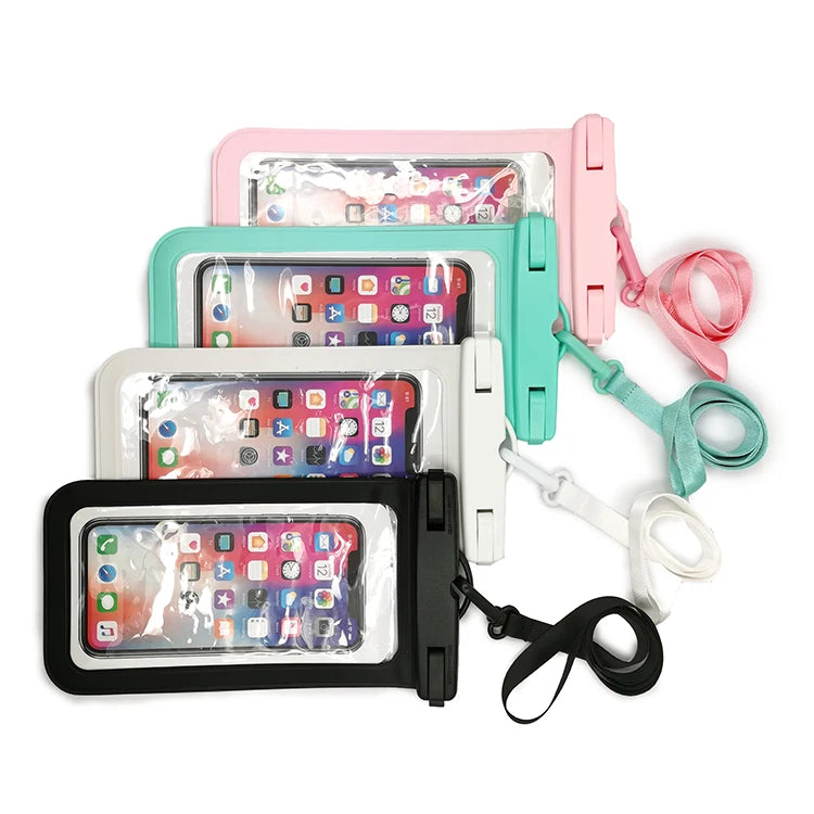 BJTOP Outdoor Universal Waterproof Customized Sports Design Hot Stamping Phone Pouch PVC Cell Phone Bag Lanyard IPX8 Certified