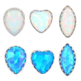 Lotus Wholesale ASTM F136 G23 Titanium Opal Piercing Push in Threadless Ends Top Ear Piercing Fine Jewelry for Women Men