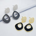 New Arrivals Zircon Drop Earrings 925 Sterling Silver Earrings Black Agate Dangle Earrings Fashion Jewelry