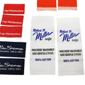 Custom Printed Logo Clothing Black Satin Care Labels Tags with Wash Instruction