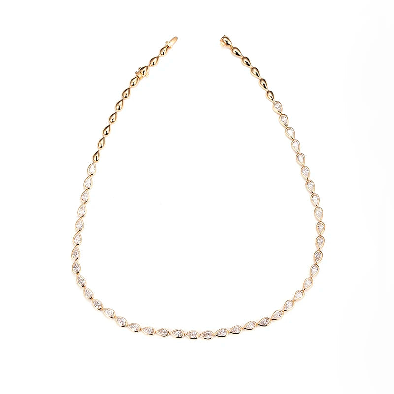 MSN-765 18K White Gold Customized D VS1 CVD HPHT 36cm  Lab Diamond  Necklace