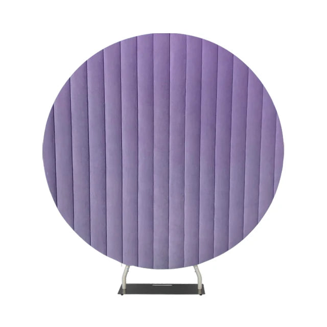 Customized Size Purple Printed Velvet Backdrop Circle Background Cover for Wedding Events Decoration