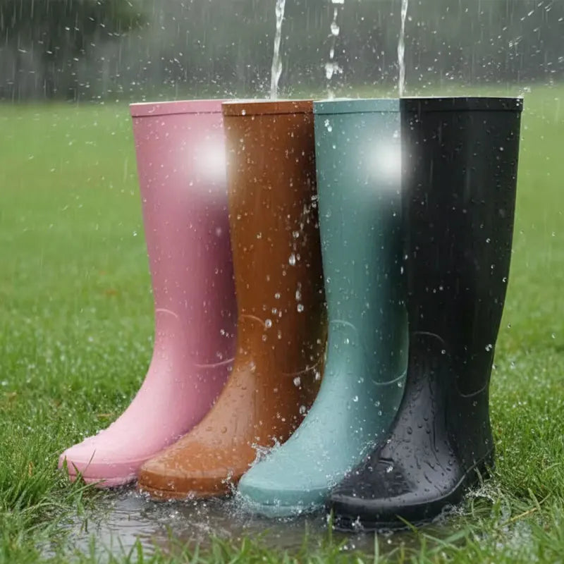 Hot Sale Custom Adult Long Anti-slip Waterproof Rubber Women Wellington Rain Boot for Ladies