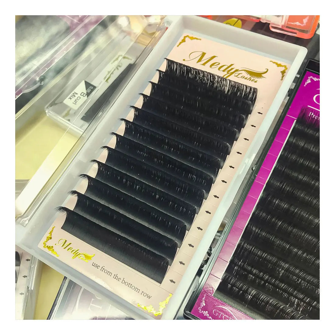 Wholesale Single Eye Lash Extension Tray 0.03 0.05 0.07 0.15 0.20mm Matte Black Eyelash Extensions With Custom Logo