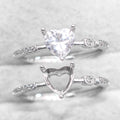 Sterling Silver 5*5mm Semi Mount Heart Shape Ring Empty Frame Blank Claws Setting S925 Base Without Center Stone for DIY Inlay