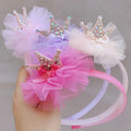 Lovely Lace Flower Crown Princess Headband Hair Ties for Birthday Party