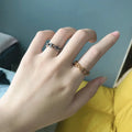HOVANCI European Retro 18K Gold Plated 5 Hollow Pig Nose Rings Opening Finger Rings for Female
