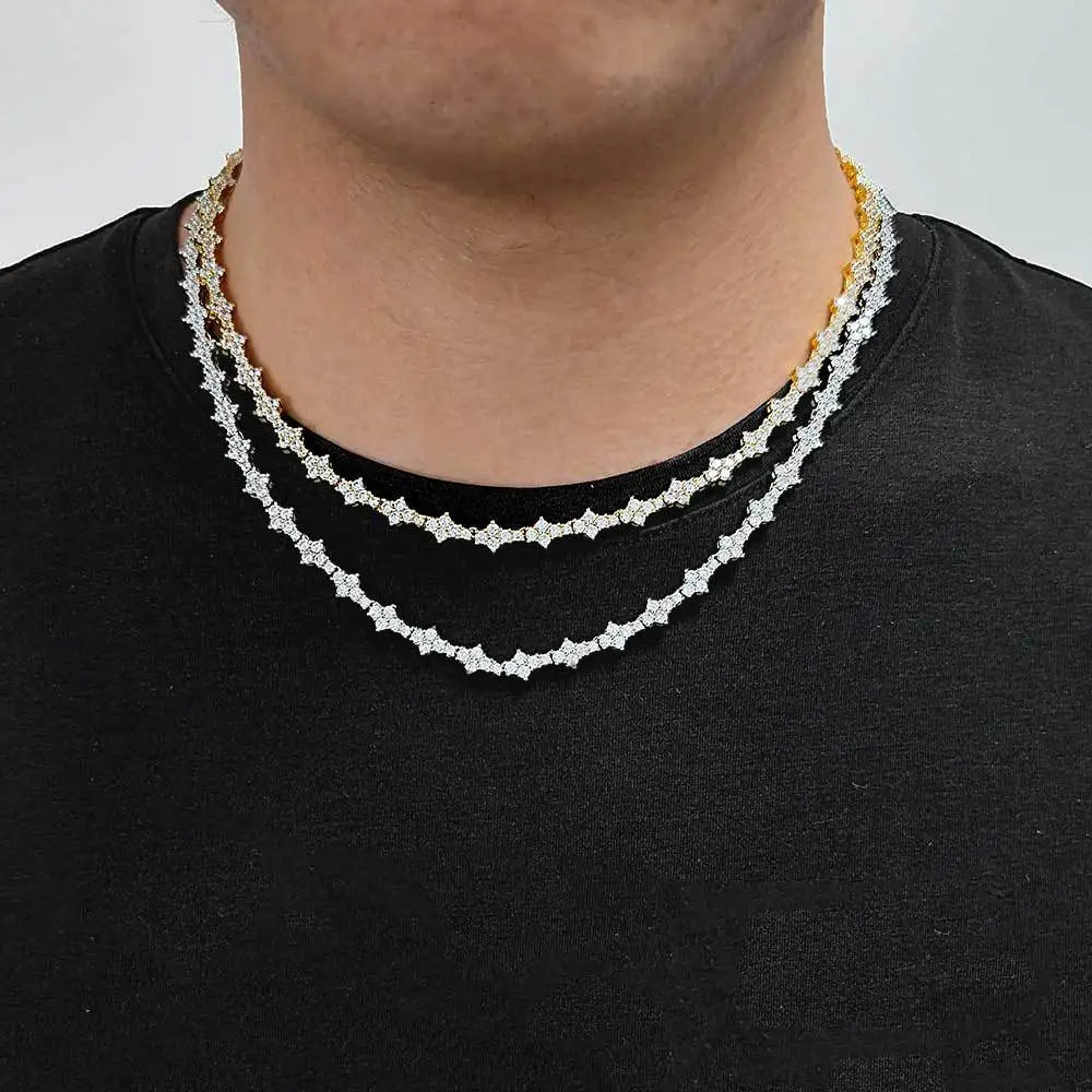Micro Pave Shiny Zircon Baguette Tennis Chain Necklace Gold Plated Tennis Link Chain Bracelet Charm Hiphop Jewelry