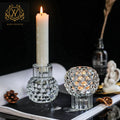 Light Luxury Transparent Clear Romantic Taper Table Candlestick Holder Restaurant Hotel Decoration Bubble Glass Candle Holderl