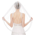 Wholesale 90CM Small Simple Bridal Veil Single-Layer Metal Hair Comb Eyelashes Lace Veil