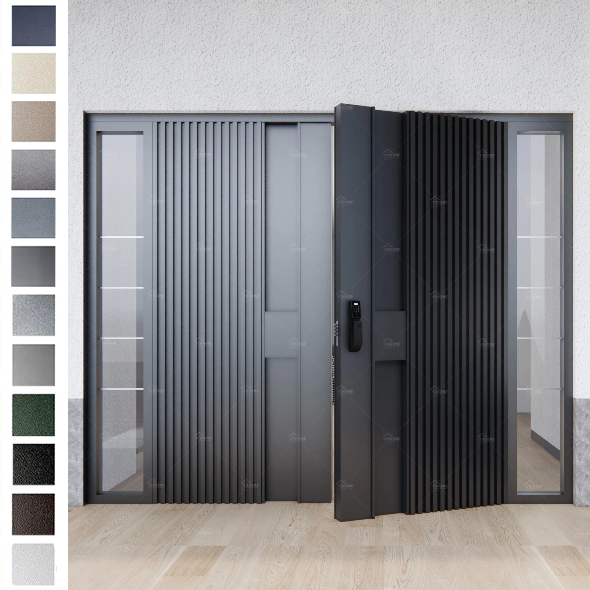 European Style Luxury Villa Exterior Doors Cast Aluminum Minimalist Style Apartment Entry Doors for Houses