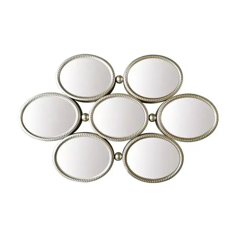 69X45cm European Creative Entrance Personalized Three-dimensional Iron Art Living Room Custom Hotel Luxury Wall Hanging Mirror