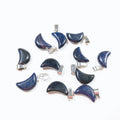 Huiying New Blue sand stone pendant healing crystal stones moon shape necklace pendants Jewelry