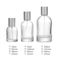 Wholesale 30ml 50ml 100ml Transparent Cylinder Glass Perfume Bottles with Pump Sprayer Hot Stamping Luxury Modern