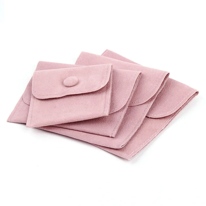 Custom Logo Microfiber Jewelry Pouch Snap Fastener UV Advantage Velvet Material Watch Packaging Embossed Industrial Paper Folder