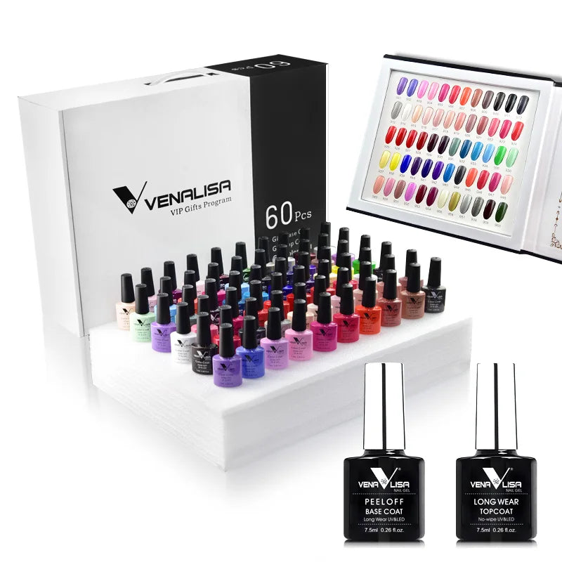 CANNI VENALISA Uv Gel Polish Kit Full Set with Peel off Base Coat Topcoat Nail Uv Enamel Gel Polish Kit Camouflage Extension Gel