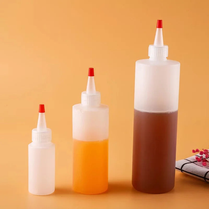 HDPE Plastic Squeeze Dropper Bottles 60ml 120ml 250ml 500ml Empty Food Oil Water Hair Juice Lotion Twist Top Cap Packaging