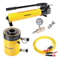 Manual Set 60 Ton Double-acting 89mm Stroke Hollow Plunger Hydraulic Cylinder Jack Hand Pump Manual Set With CE RRH-603